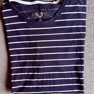 Rag and Bone T Shirt - Navy & White Stripe - Medium - Organic Cotton